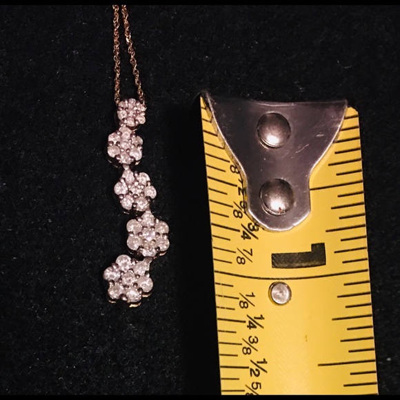 10K (Stamped) Gold Round Diamond Journey Pendant - Picture 12 of 12